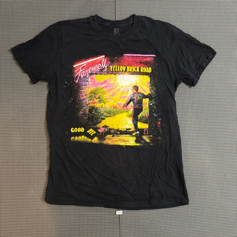 Elton John Farewell Yellow Brick Road 2019 Tour T-Shirt Black Medium Concert Tee
